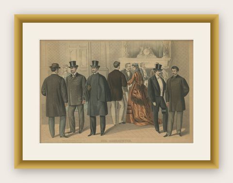 Antique Print of Fashion in November 1872 by Klemm & Weiss, circa 1900, shown framed