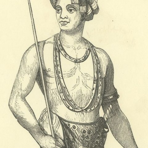 Harfur of Tondano, Antique Wahlen Costume Print, 1843-1844, close-up 3