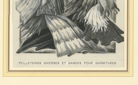French Art Nouveau Fashion Design of Fur Pelts and Trimmings, c. 1910, close-up 4