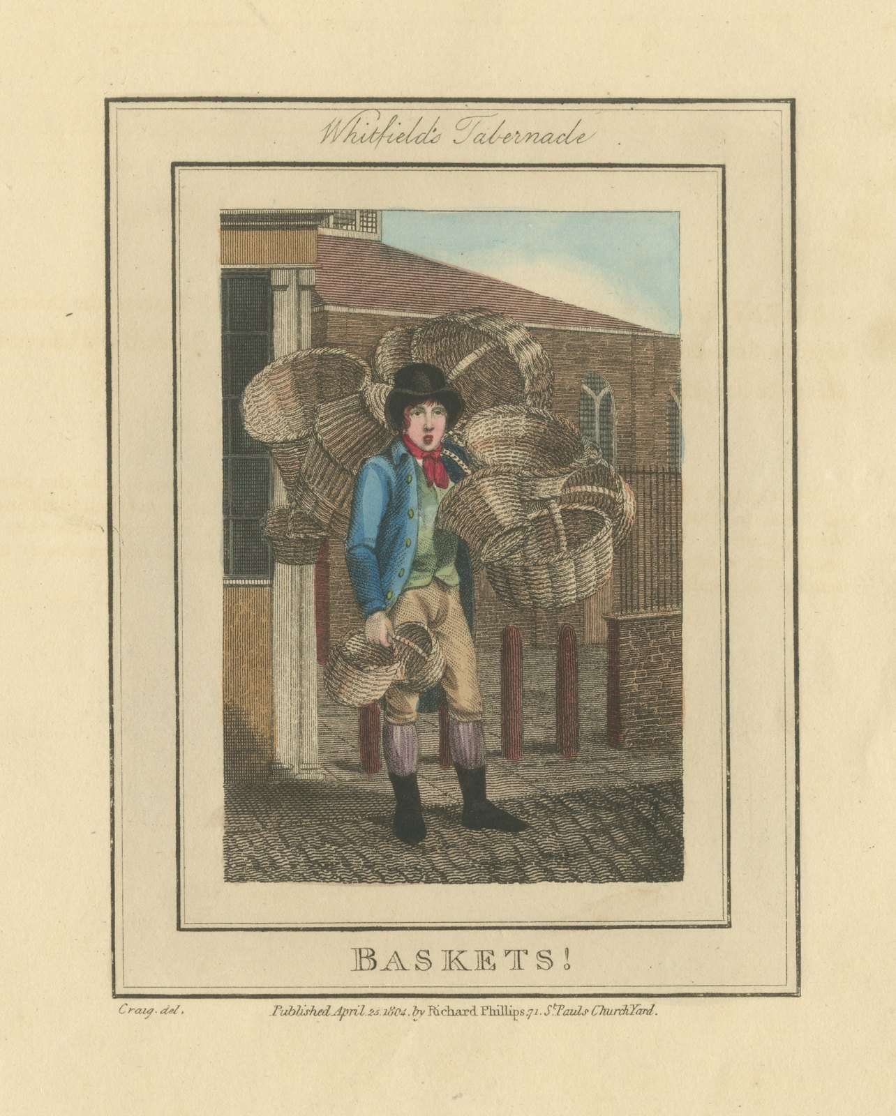 Baskets, Whitfield's Tabernacle, Cries of London, 1804