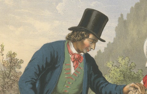 Norwegian Folk Costumes from Fane near Bergen, Tonsberg Edition, 1860s, close-up 4