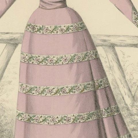 Victorian Splendor: Fashion Lithograph from the 1889 Exposition Universelle, close-up 6