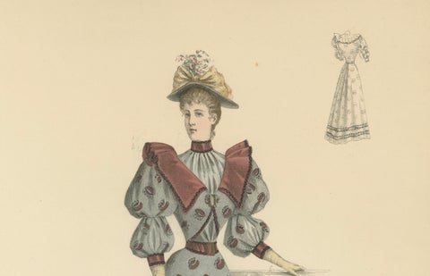 Victorian Fashion Statements: Litho by Michau for the Exposition Universelle, close-up 4