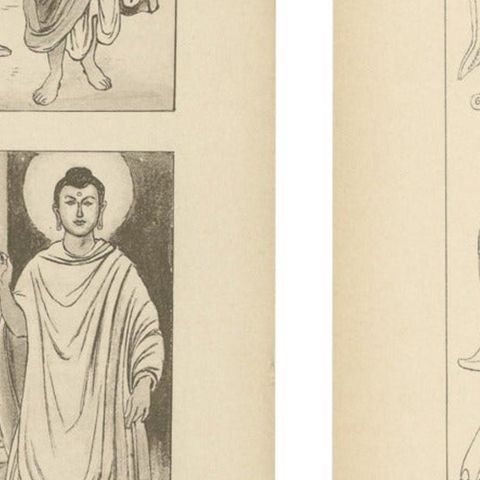 Set of 2 Antique India Costume and Cultural Plates by Max Tilke, c.1900, close-up 2