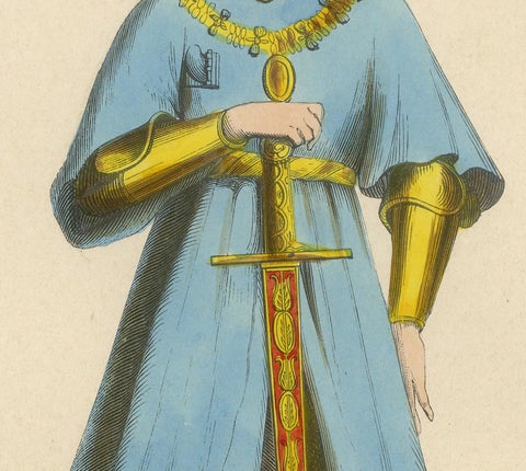 Noble Bearing: Gaston de Foix as Illustrated in 'Costume du Moyen Âge', 1847, close-up 2