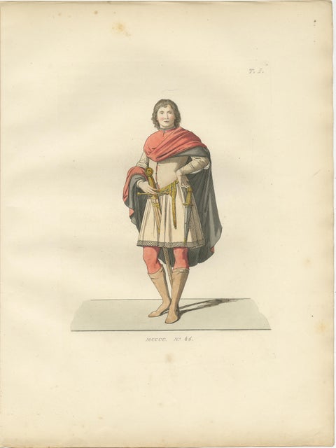 Military and Judicial Costumes from Medieval Italian Society - Published in 1845, view 2