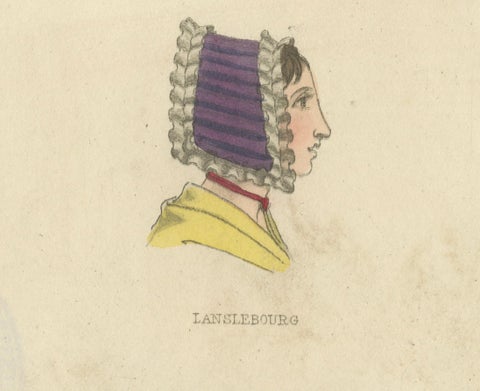 Traditional Headdresses from Italy and France: Florence, Ostia, Castà, 1823, close-up 4