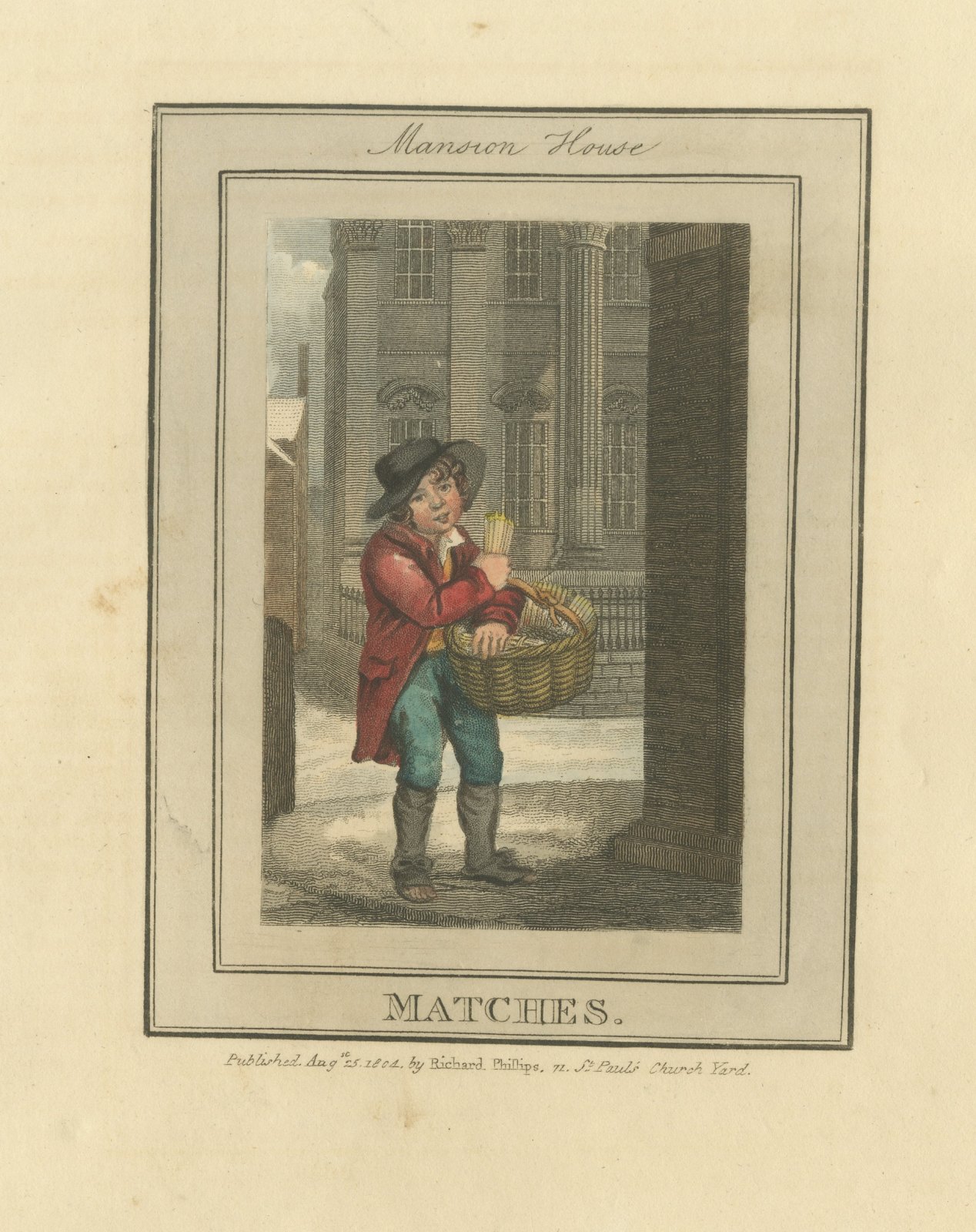 Boy Selling Matches at the Mansion House, Cries of London, 1804
