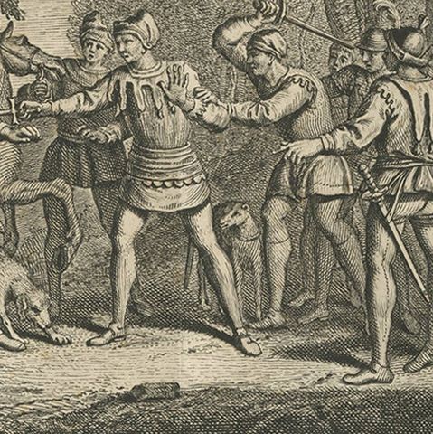 Antique Print of the Frisian Nobleman Galama by Tirion, 1749, close-up 2