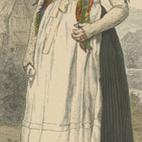 Antique Costume Print of a Woman from Brotterode 'Thuringia' in Germany, 1880, close-up 2