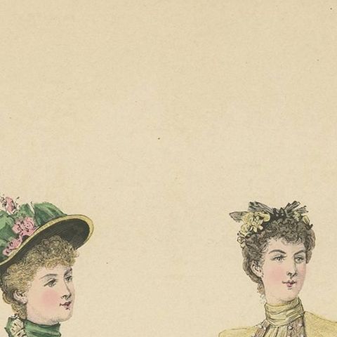 Antique Fashion Print Published by La Mode Illustrée No. 25, 1895, close-up 1