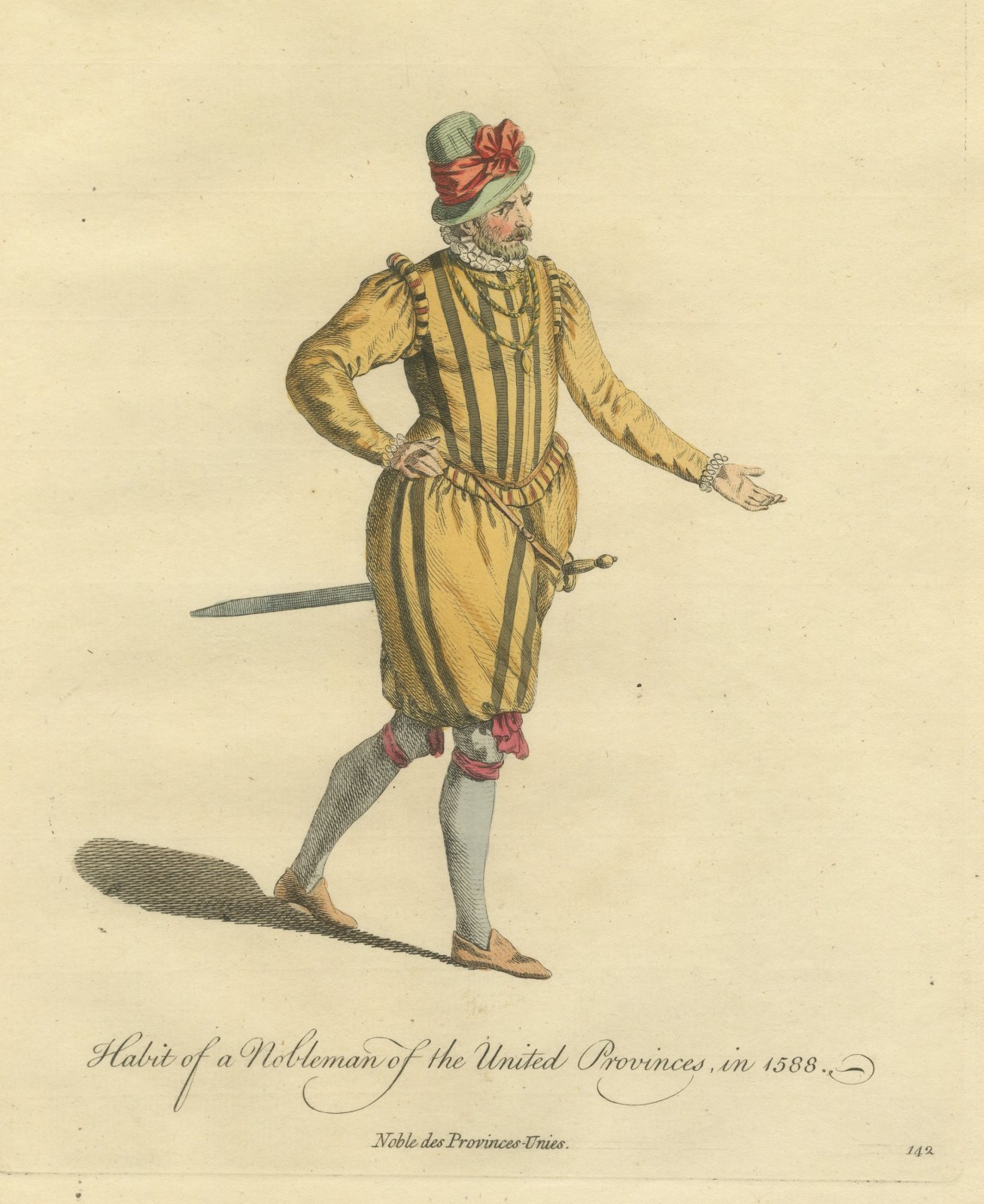 Nobleman of the United Provinces in 1588, Jefferys Costume Plate, 1757