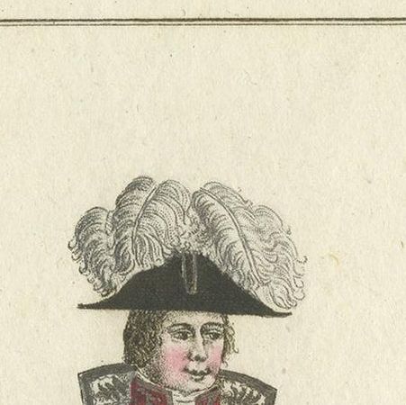 Antique Costume Print of a French Chamberlain, circa 1810, close-up 1