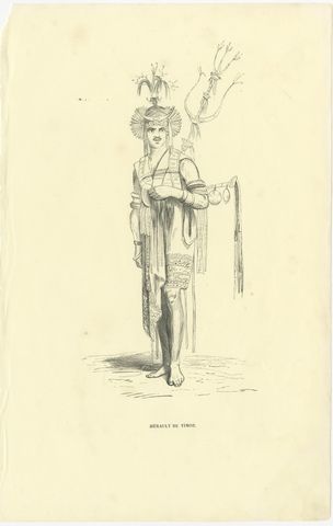 Herald of Timor, Antique Wahlen Costume Print, 1843-1844, view 2
