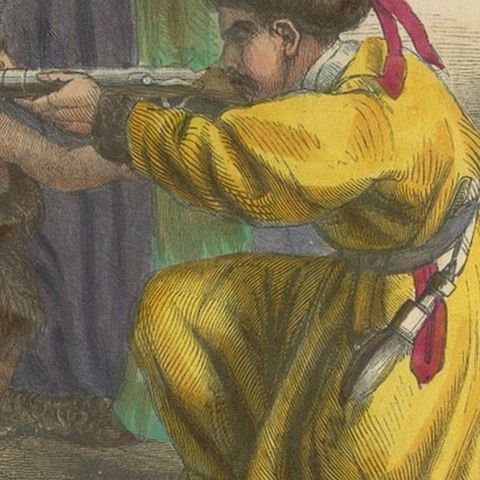 Tartar Family in Traditional Dress: 19th Century Ethnographic Illustration, close-up 6