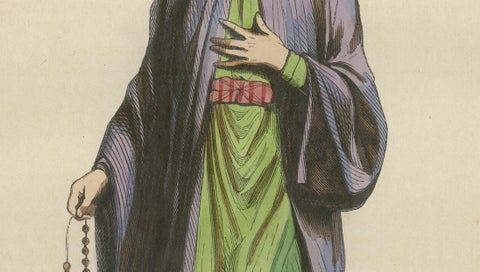 Turkish Religious Scholar - Antique Ottoman Costume Lithograph, c.1852, close-up 3
