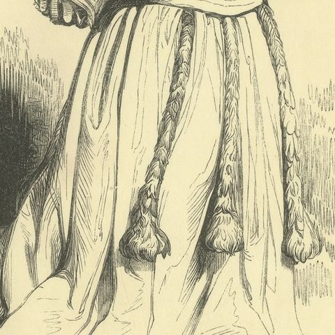 Dancer at Tahiti, Antique Wahlen Costume Print, 1843-1844, close-up 3