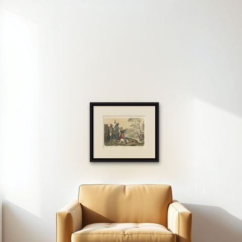 Italian Regional Costumes, Peasants of Rome and Abruzzo, Femme d’Ischia, c.1845, shown framed on a wall