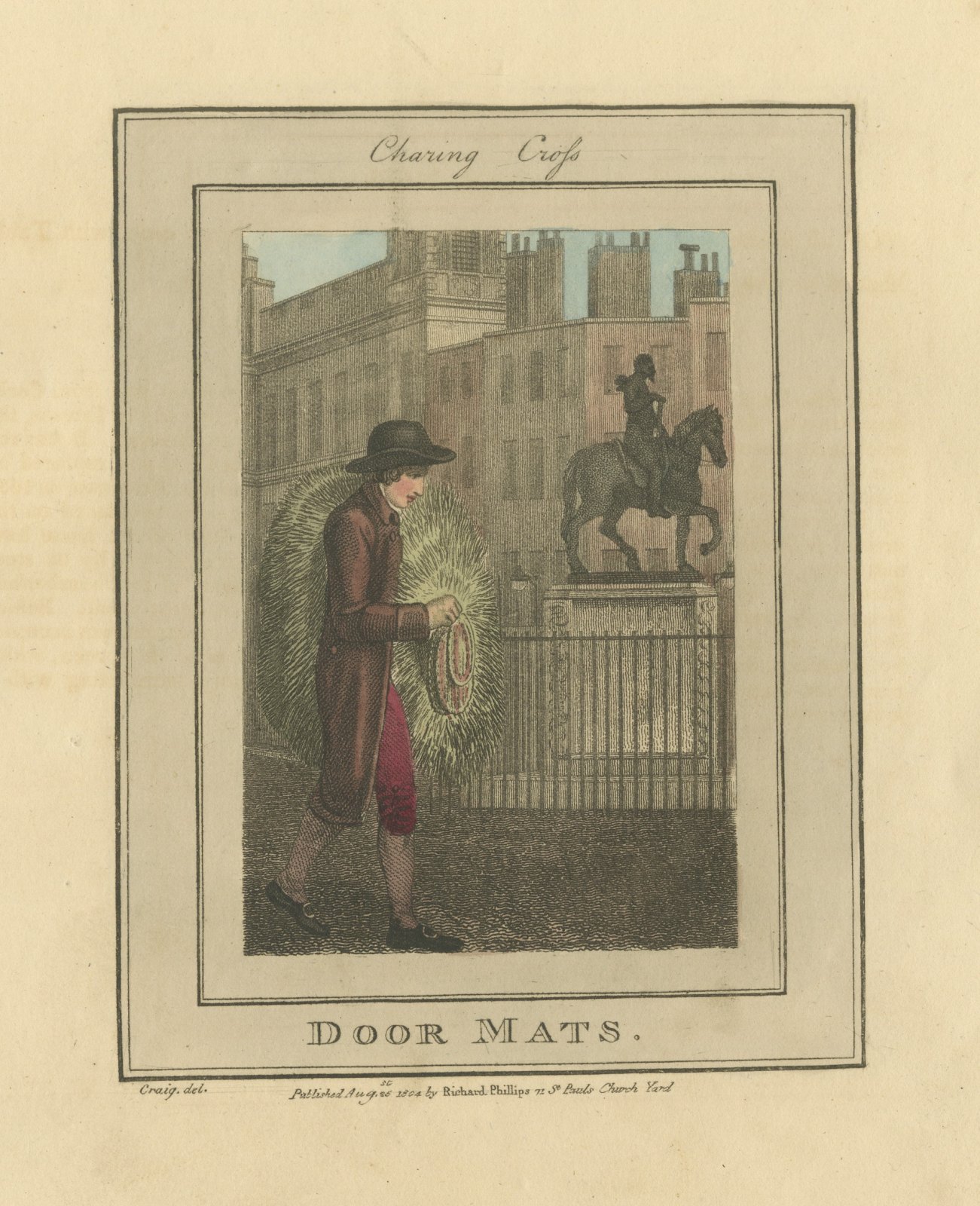 Door Mats, Charing Cross, Cries of London, 1804