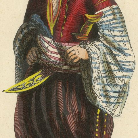 Bulgarian Man in Traditional Dress, Hand-Coloured Lithograph, c.1845, close-up 6