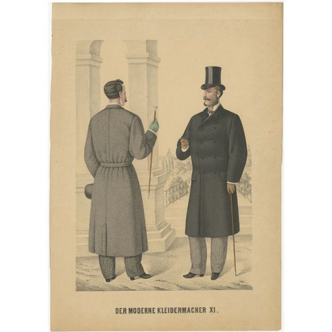 Antique Print of Men's Fashion, c.1900, view 2