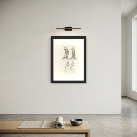 Roman Emperor Statues and the Prefect Probus with His Wife, Lithograph, 1842, shown framed on a wall