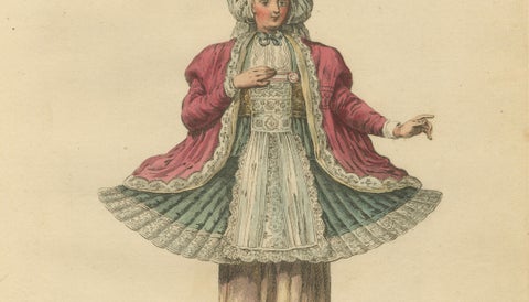 Antique Costume Print Young Lady of Naxos Archipelago Jefferys, 1749, close-up 4