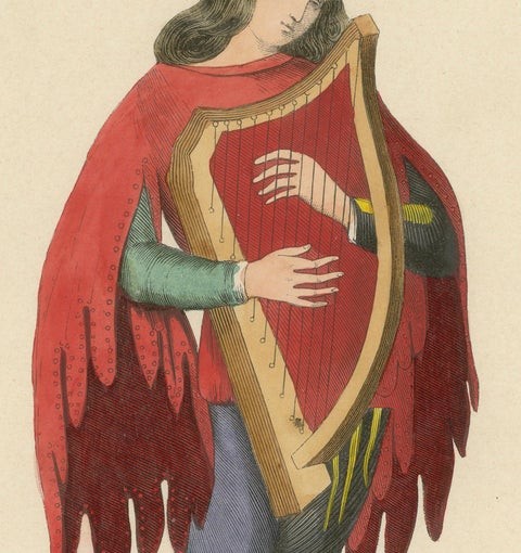 The Melancholic Minstrel: A Musical Performer's Attire, Published in 1847, close-up 2