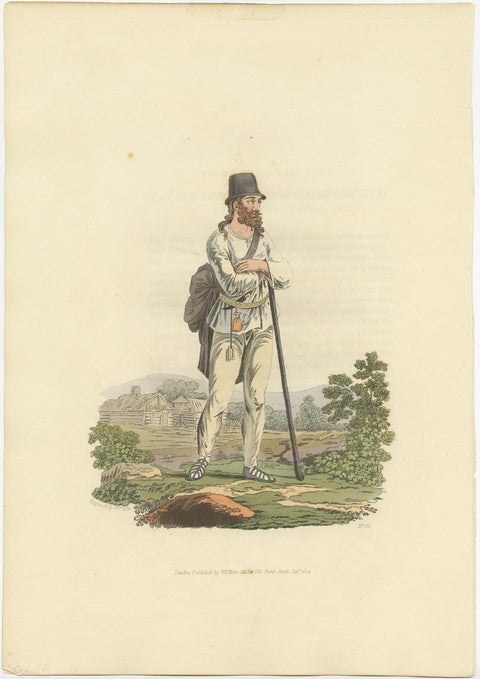 Old Print of a Peasant of Hermannstadt 'Sibiu', Transylvania, 1804, view 2