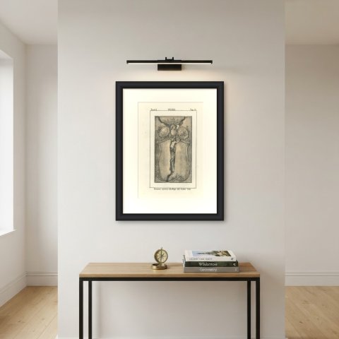 Tomb Monument to the Wife of the Sculptor Nahl, Swiss Lithograph, 1842, shown framed on a wall