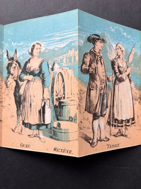 Costumes Suisses panorama, 16 tinted lithographs of Swiss regional dress, c.1860, view 2