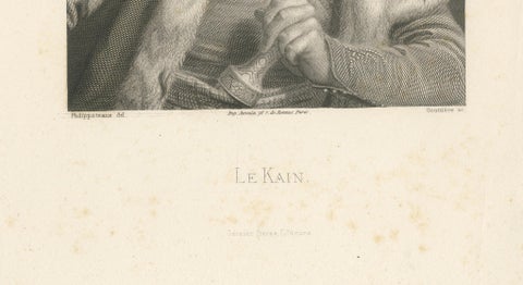 Le Kain in Oriental Costume, French Theatre Portrait Engraving, 1788, close-up 3