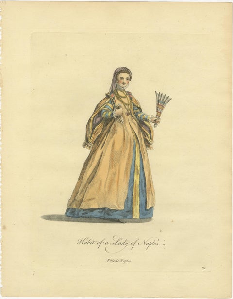 Grand Tour Italian Costume Prints, Naples & Ischia Ladies, Set of 2, 1749, view 2