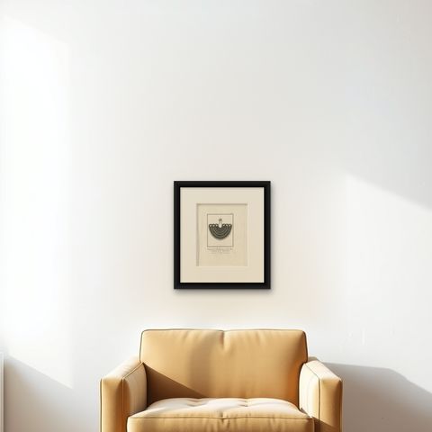 Antique Print Depicting Part of a Native Costume by Cook, 1803, shown framed on a wall