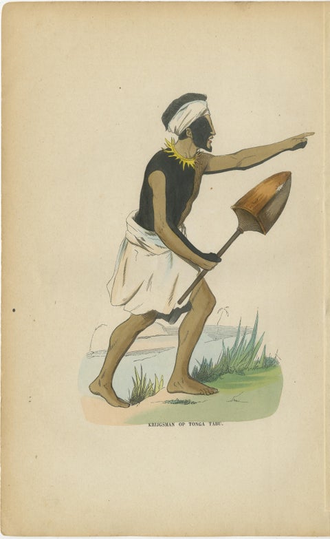 Antique Pacific Islanders & Polynesian Costume Prints, Set of 10, c.1852, view 9