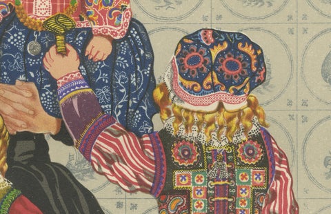 Traditional Dutch Costume from Marken, Men and Children in Festive Dress, 1932, close-up 4