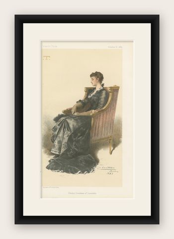 Elegant Victorian Society Portrait, Gladys, Countess of Lonsdale 1883, shown framed