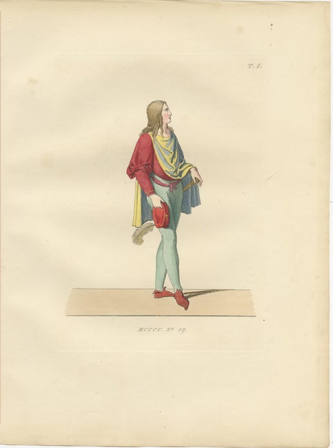 Italian Renaissance Dress: Noblewoman, Page, and Soldier in Fine Detail, 1845, view 3