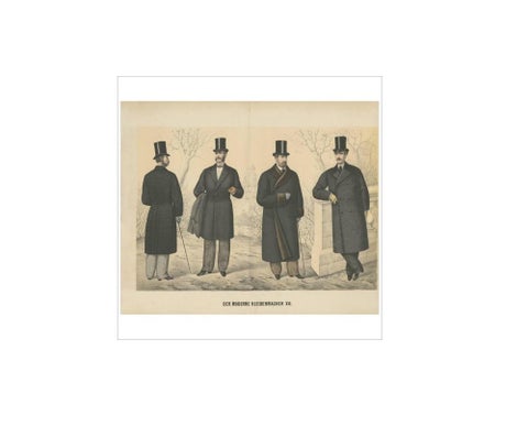 Original Antique Print of Men's Fashion, circa 1900, view 3
