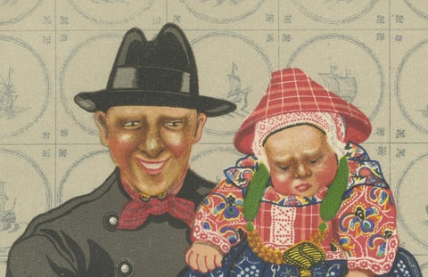 Traditional Dutch Costume from Marken, Men and Children in Festive Dress, 1932, close-up 5