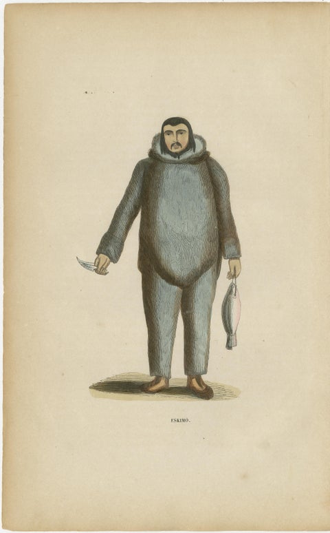 Antique Arctic Peoples & Northern Tribes Costume Prints, Set of 9, c.1852, view 9