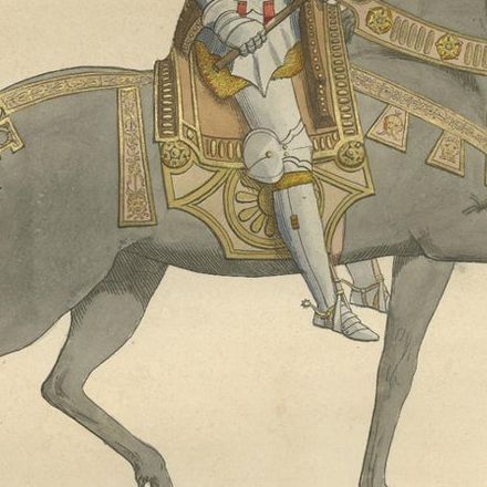 Renaissance Italian Figures: Pages, Cavalier, and Cardinal in Costume, 1845, close-up 1
