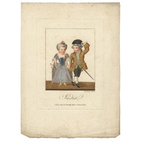 Antique Costume Print, Possibly Depicting Napoleon, C.1850