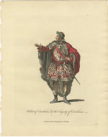 Coriolanus in the Tragedy of Coriolanus, Georgian Stage Costume, Jefferys 1757, view 2