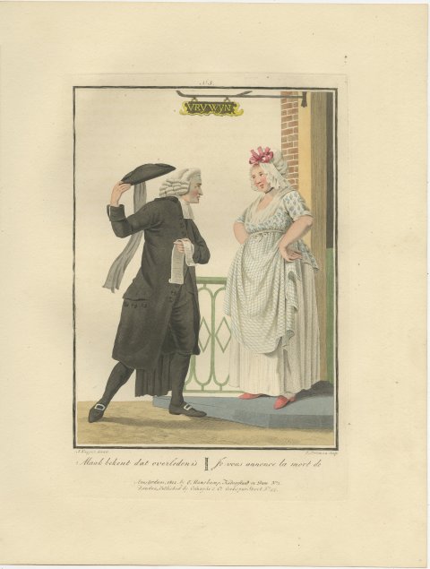 The Aanspreker announcing a Death, Dutch Custom Print, 1811, view 2