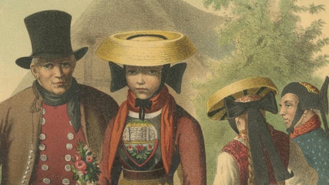 Vierlande Traditional Costume, near Hamburg, Northern Germany, c.1875, close-up 3