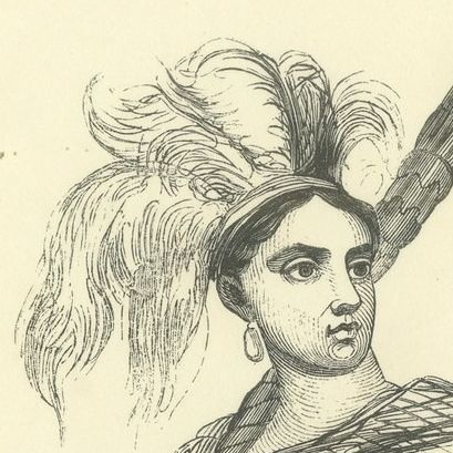 Native of Massacre Island, Antique Wahlen Costume Print, 1843-1844, close-up 2