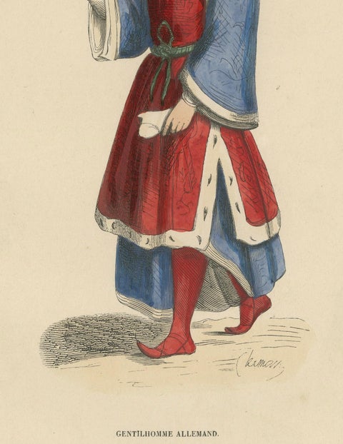 Noble Bearing: A German Gentleman in Medieval Attire, 1847, close-up 1
