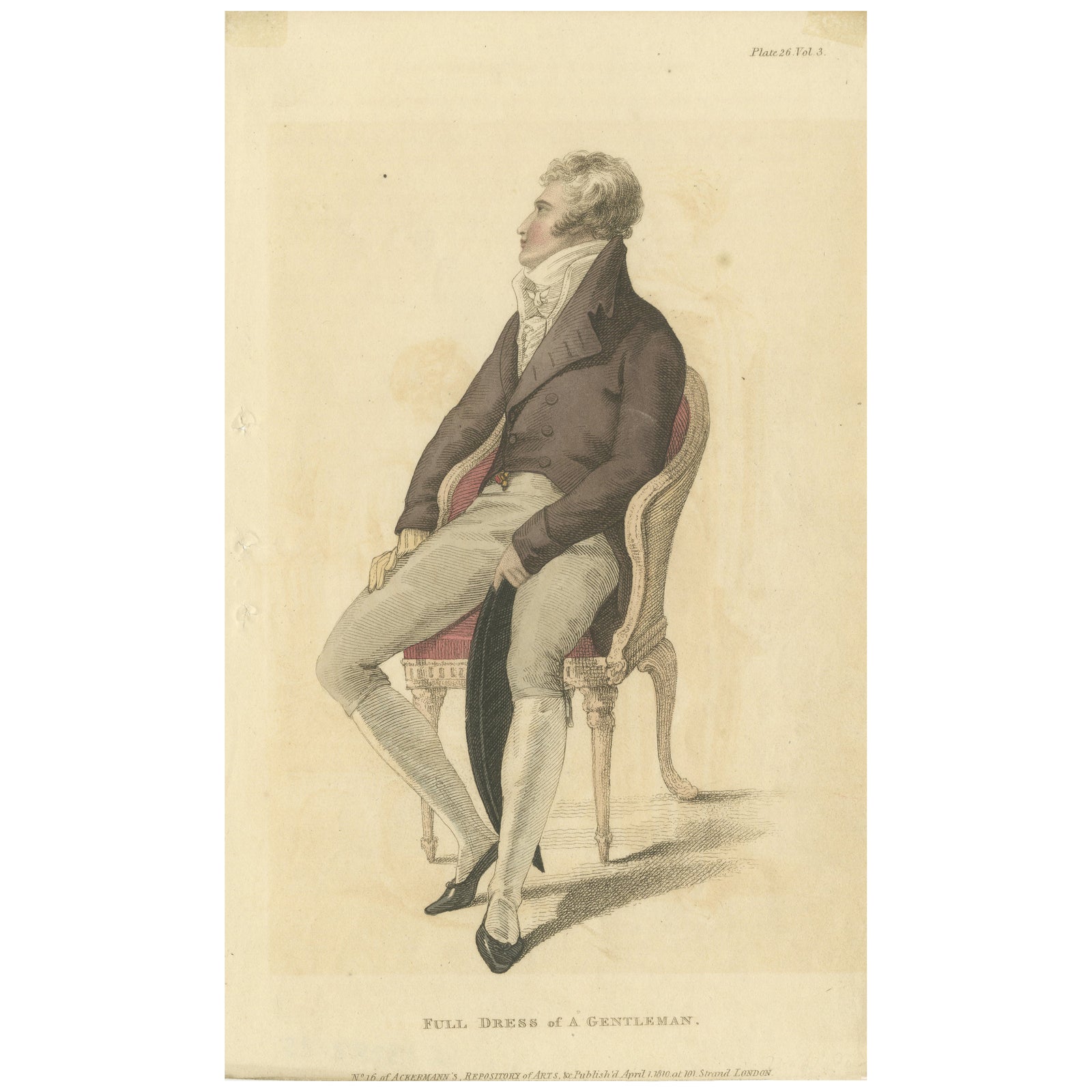 Full Dress of a Gentleman, 1810: Refined Regency Fashion from Ackermann
