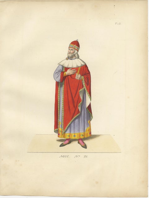 Medieval Knights, Clergy & Nobles, Set of 10 Costume Prints, 1845, view 3